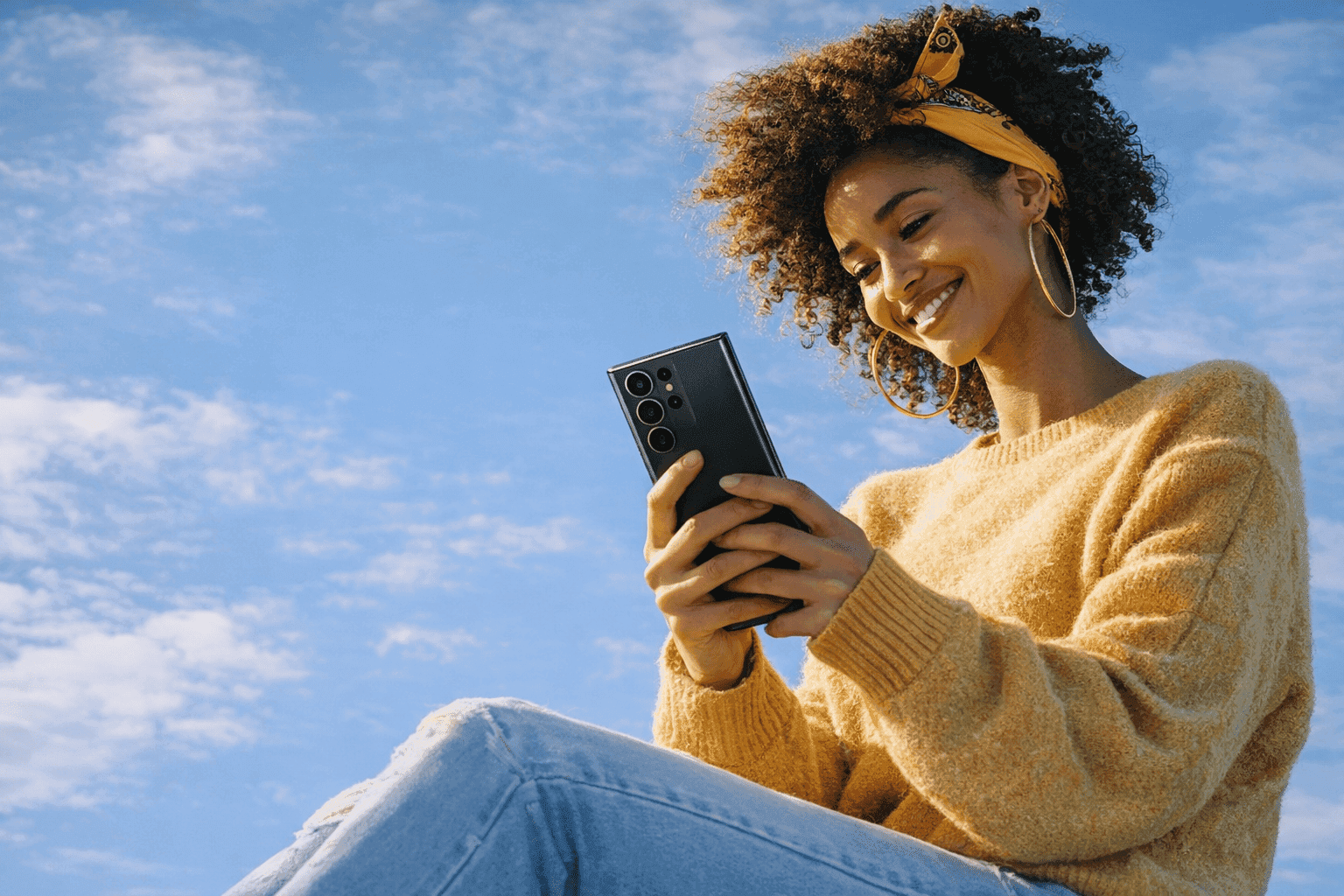Woman using a smartphone